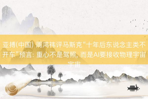 亚搏(中国) 周鸿祎评马斯克“十年后东说念主类不开车”预言: 重心不是驾照， 而是AI要接收物理宇宙