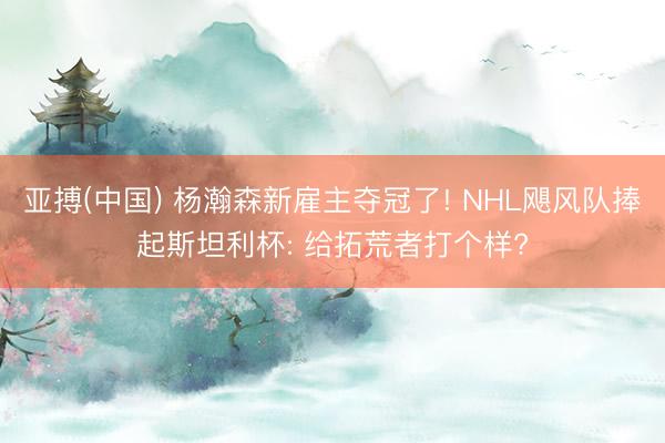 亚搏(中国) 杨瀚森新雇主夺冠了! NHL飓风队捧起斯坦利杯: 给拓荒者打个样?
