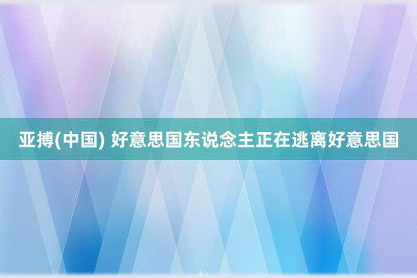 亚搏(中国) 好意思国东说念主正在逃离好意思国