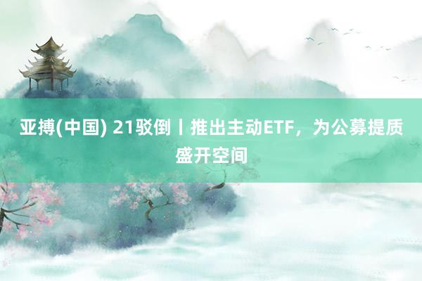 亚搏(中国) 21驳倒丨推出主动ETF，为公募提质盛开空间